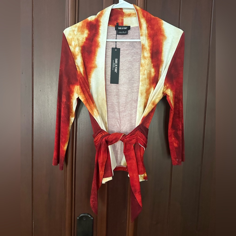 NWT Isabel de Pedro Tie Dye Cardigan; Size 8 (Fits like Small) - Picture 7 of 12
